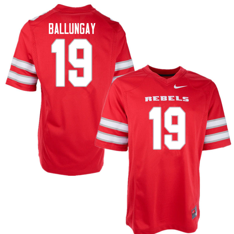 Men #19 Kaleo Ballungay UNLV Rebels College Football Jerseys Sale-Red - Click Image to Close